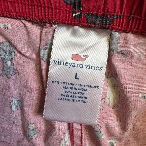 Vineyard Vines Red Dog Print Holiday Pajama Pants Large Cotton Preppy Coastal - Picture 5 of 6